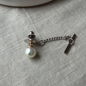 Vintage tie tack pin with chain